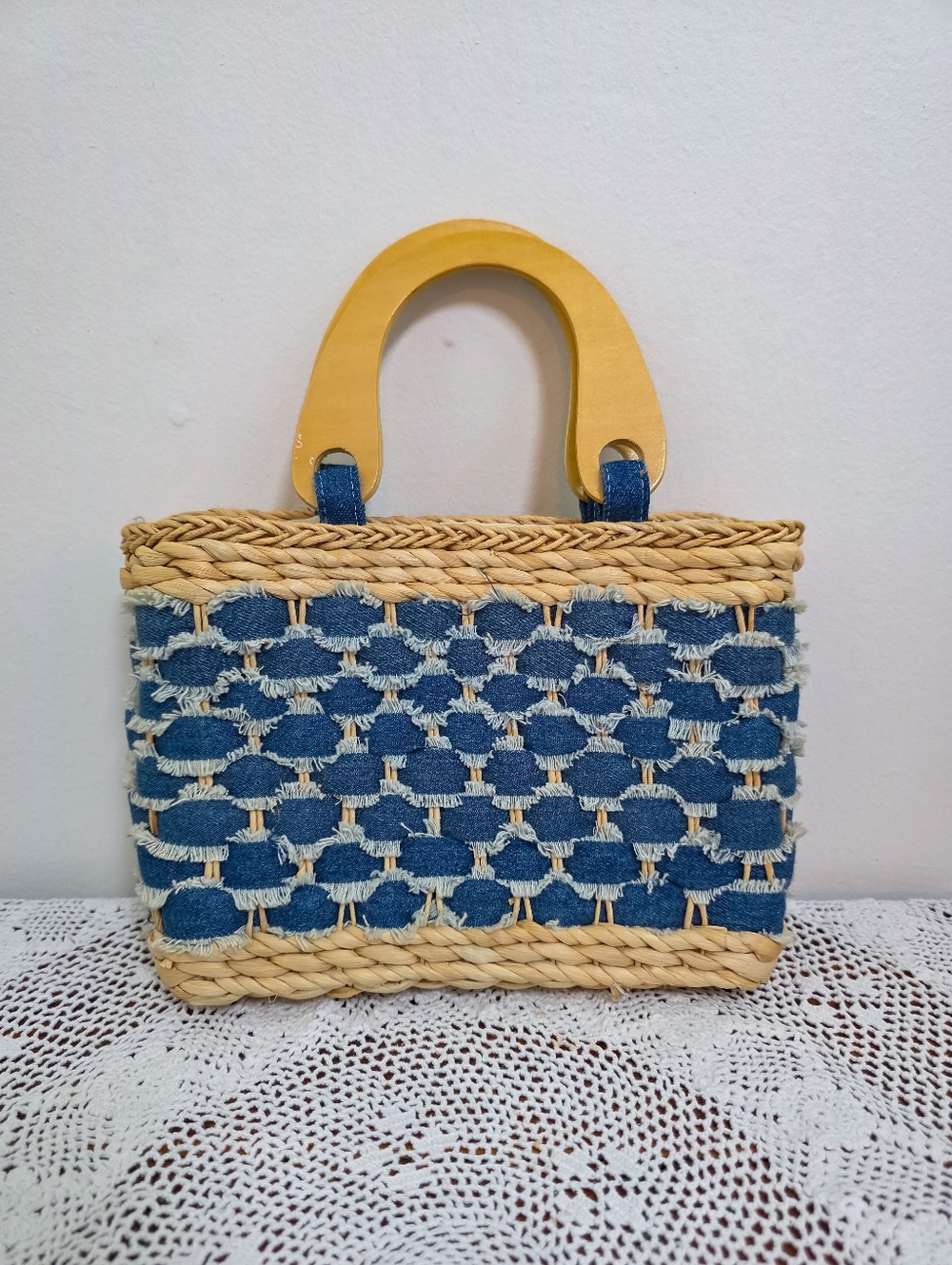 Vintage Y2K Faded Glory Denim Woven Handbag